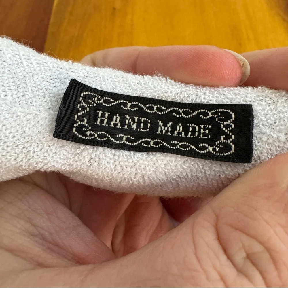 Handmade white spa terry‎ cloth headband